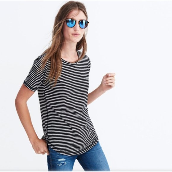 Madewell Tops - Madewell Whisper Cotton Tee in Hardy Stripe